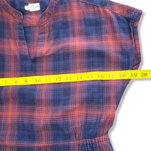 Bridge & Burn Clement Cinched Waist Dress Women's size XS Red Plaid knee length - Picture 4 of 11